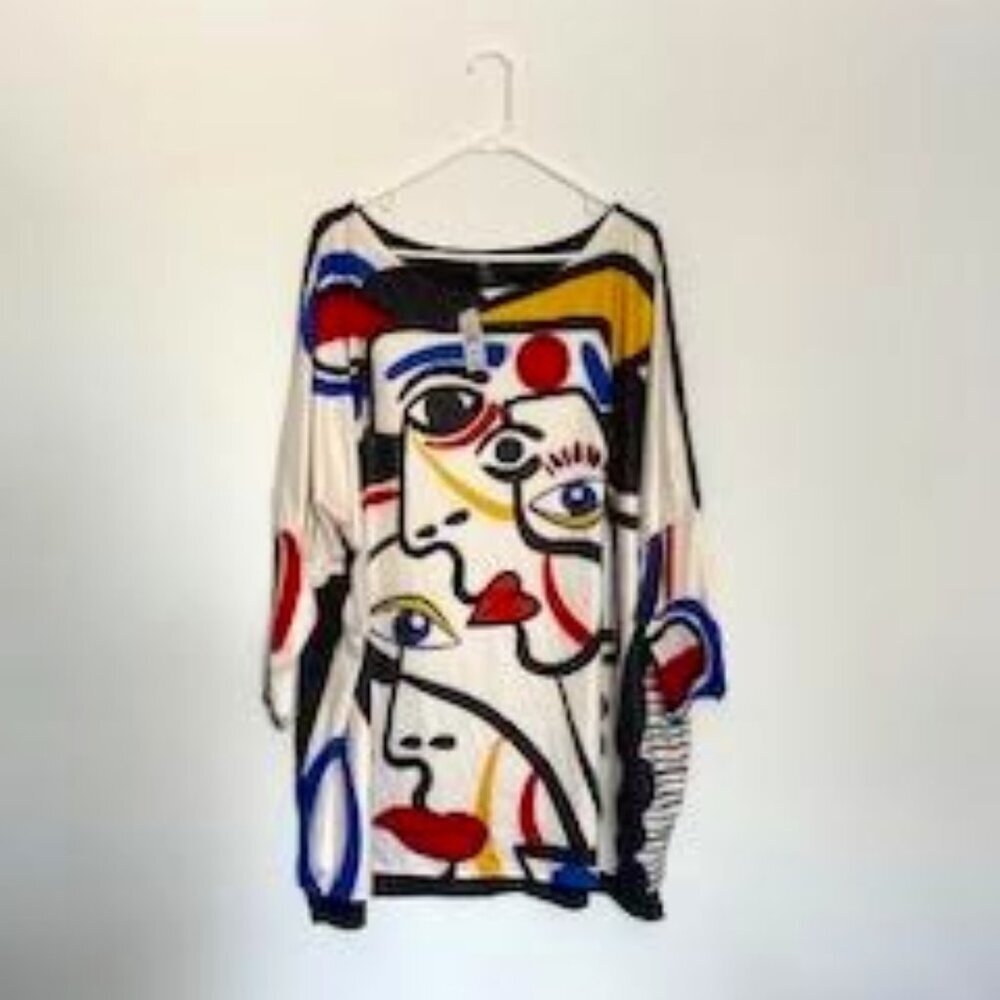 Ashley Stewart Plus Size Long Sleeve Graffiti Print T-Shirt Dress – Size 18/20